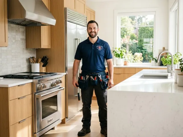 Appliance Repair Hero technician in a Boulder, CO kitchen after an appliance repair